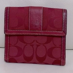 Coach red monogram wallet
